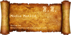 Modla Matild névjegykártya